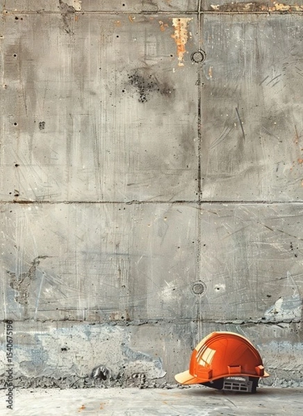 Obraz construction helmet and concrete wall