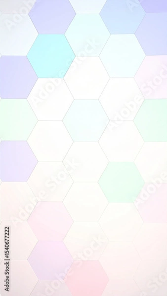 Fototapeta Pastel Hexagon Pattern Background: Soft Gradient, 3D Render.artwork, colourful, gradient, graphic, soft, three-dimensional, vibrant, visual, abstract, art, computer, hexagon, light, modern, shape, 