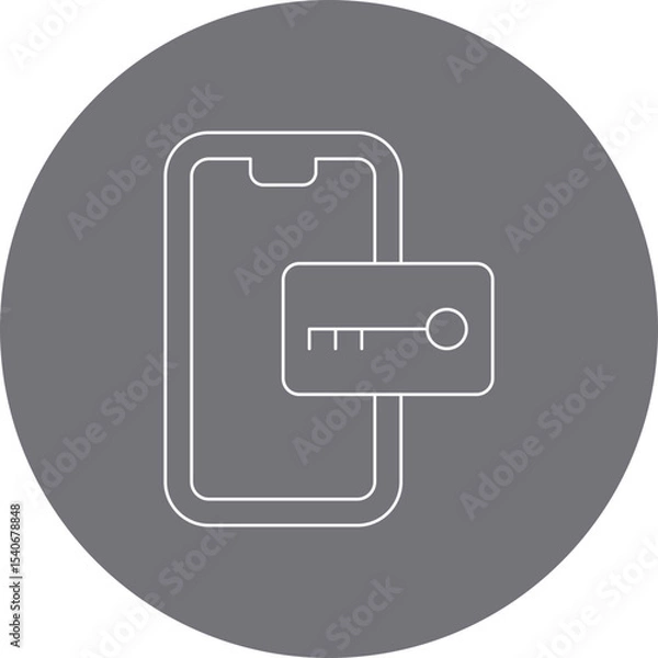 Fototapeta Smart phone lock icon single icon vector illustration