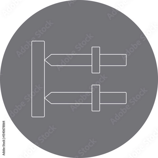 Fototapeta Sword icon single icon vector illustration