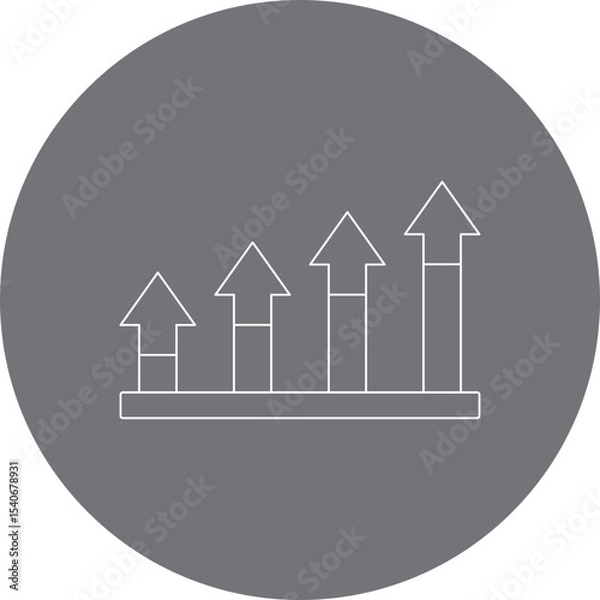Fototapeta Upward arrow icon single icon vector illustration
