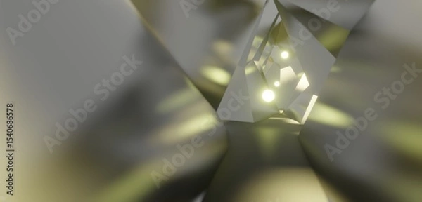 Obraz Futuristic architecture background empty geometric interior with glowing lamps in dark tunnel 3d render