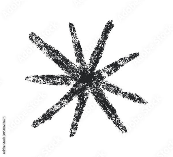 Obraz Crayon star drawing. Doodle chalk star symbol. Hand drawn childish pastel design element. Crayon texture shine. Pencil sketch twinkle icon. Vector illustration on white background.