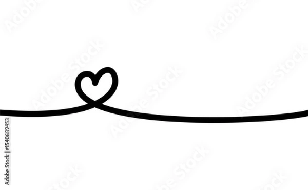 Fototapeta Minimalist Heart Line Art - Continuous Black Line Drawing