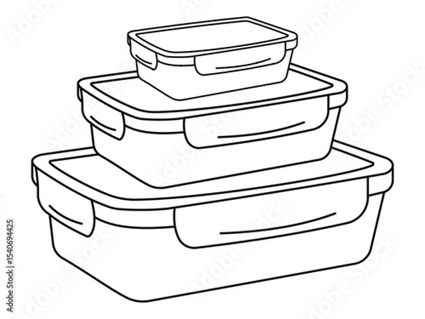 Fototapeta Air tight Lunchbox, tiffin box vector symbol design. Food container icon vector design. Silhouette of Food storage containers outline icon. Vector illustration.