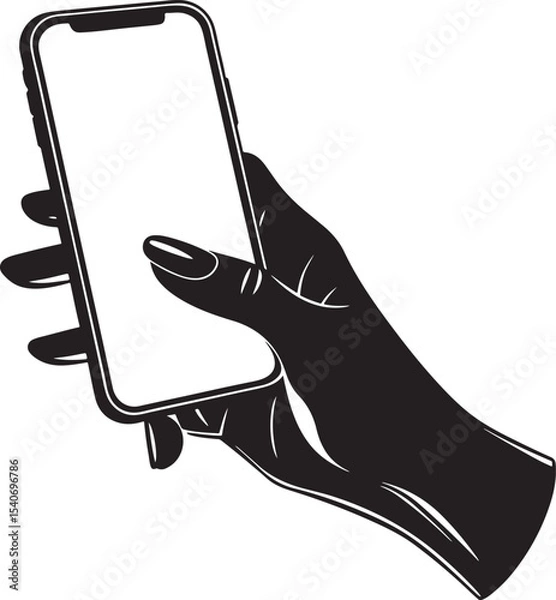 Fototapeta A hand holding a mobile phone