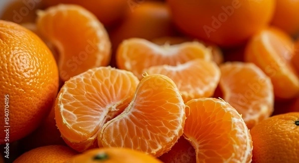 Obraz Close up of mandarin oranges fruit or tangerines as background