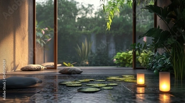 Obraz resort with tropical plants