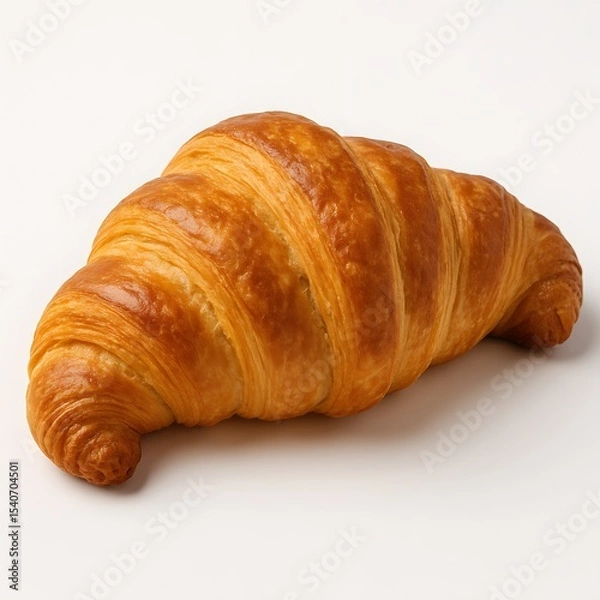 Fototapeta Buttery croissant on white background