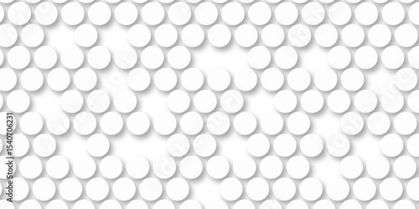 Fototapeta White tiles wall. round marble textures, ball tiles. Top view pavement circle block white texture with seamless patterns floor background. Air Bubble wrap texture background. Textured Background.