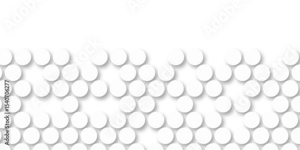 Fototapeta White tiles wall. round marble textures, ball tiles. Top view pavement circle block white texture with seamless patterns floor background. Air Bubble wrap texture background. Textured Background.
