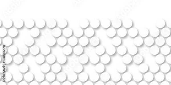 Fototapeta White tiles wall. round marble textures, ball tiles. Top view pavement circle block white texture with seamless patterns floor background. Air Bubble wrap texture background. Textured Background.
