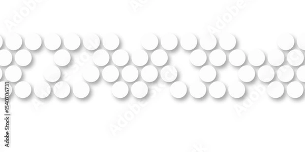 Obraz White tiles wall. round marble textures, ball tiles. Top view pavement circle block white texture with seamless patterns floor background. Air Bubble wrap texture background. Textured Background.