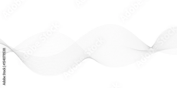 Fototapeta Gray and white abstract background with flowing particles. Abstract wave element for design. Digital frequency track equalizer. Stylized line art background