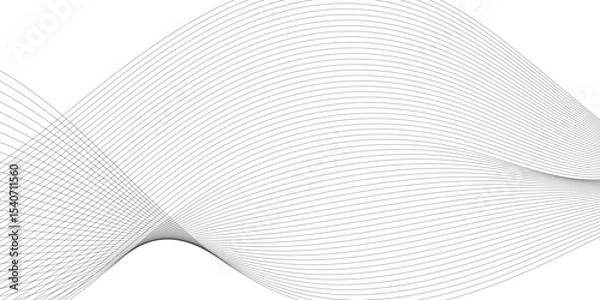 Fototapeta Gray and white abstract background with flowing particles. Abstract wave element for design. Digital frequency track equalizer. Stylized line art background