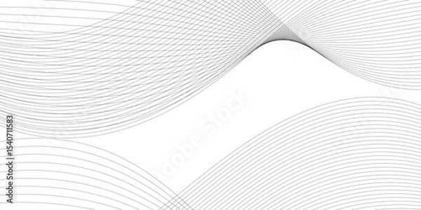 Fototapeta Gray and white abstract background with flowing particles. Abstract wave element for design. Digital frequency track equalizer. Stylized line art background