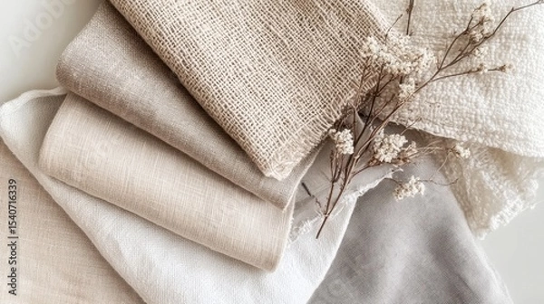 Obraz  light pink and beige soft linen fabric