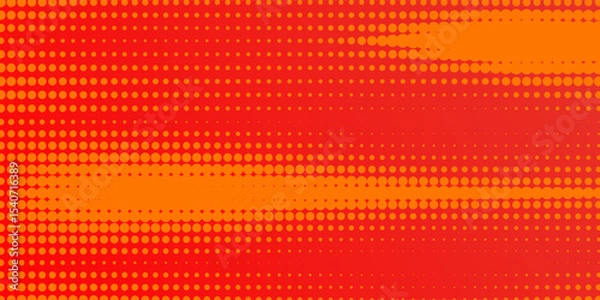 Obraz Dots halftone orange color pattern gradient texture with technology digital background. Dots pop art comics with summer background.