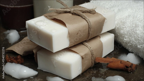 Obraz Flat-lay and lifestyle images of biodegradable packaging, paper bags, reusable containers, and organic product branding.