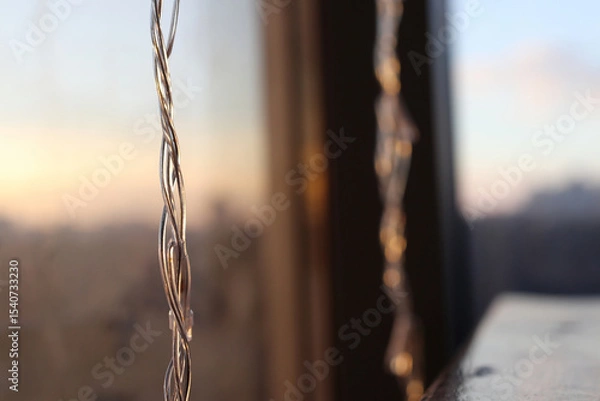 Obraz LED garland on a blurred background.