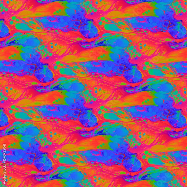 Fototapeta Vibrant multicolored background created with flowing paint
