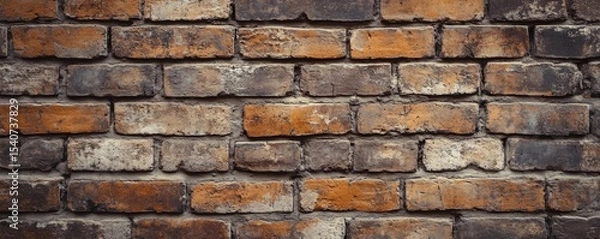 Obraz Rustic Brick Wall Texture Orange and Gray Brickwork Pattern, Background Image, photography, Brick Wall, Texture Brick Background, Wall Texture