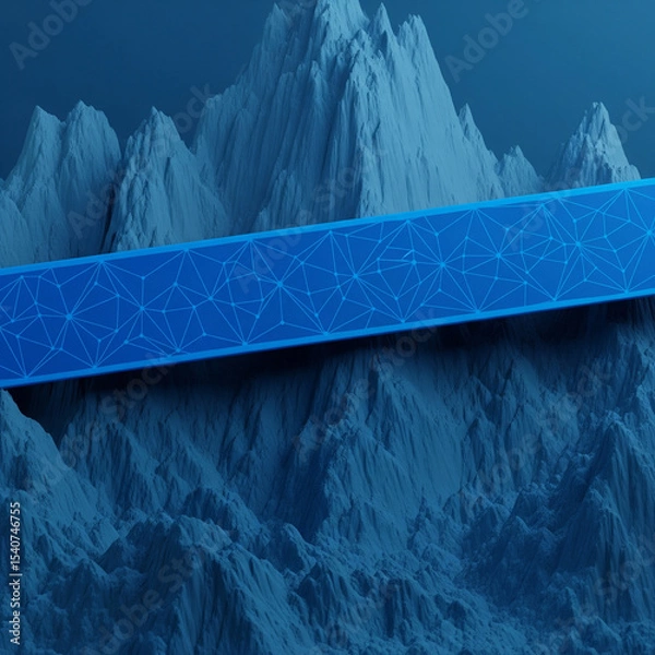 Fototapeta Blue Geometric Mountain Pattern Effect Background