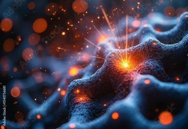 Obraz The brilliant light of the microscopic world of cells