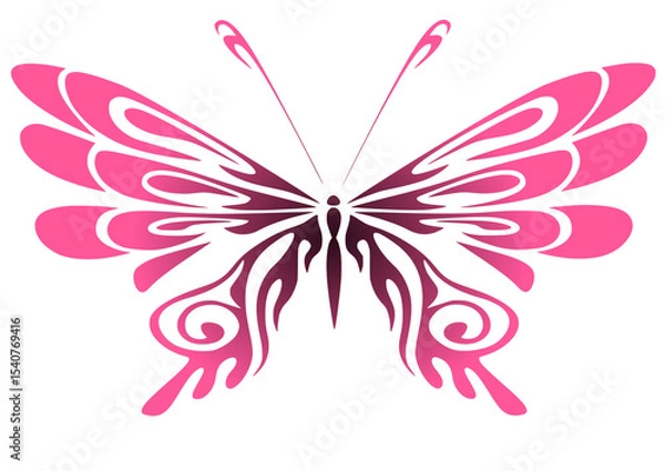 Obraz pink butterfly vector