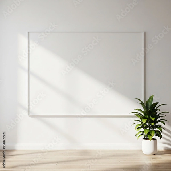 Fototapeta White Gallery Wall Light Shadow Presentation Background