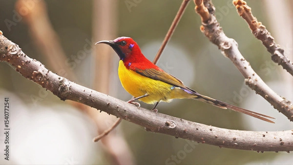 Obraz Mrs. Gould's sunbird male(Aethopyga gouldiae), bird of Bhutan