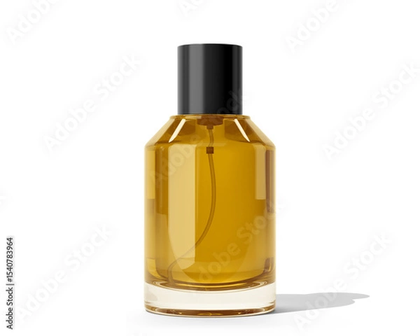 Fototapeta Blank Empty Clear Perfume Glass Bottle, Spray Bottle Isolated On Transparent Background, Prepared For Mockup, 3D Render.