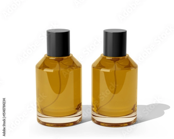 Fototapeta Blank Empty Clear Perfume Glass Bottle, Spray Bottle Isolated On Transparent Background, Prepared For Mockup, 3D Render.