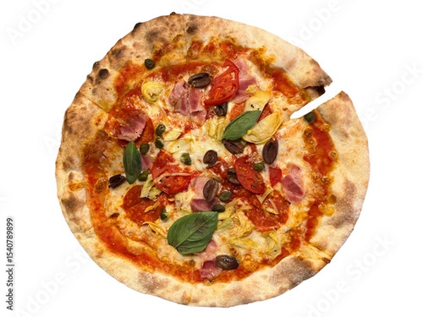 Obraz Italian pizza isolated on white background.