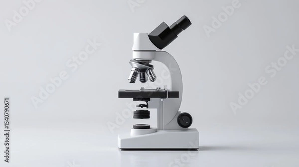 Obraz White microscope on plain background