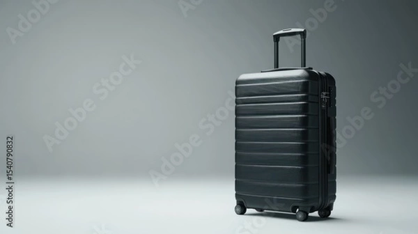 Obraz Black suitcase on plain background