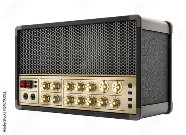 Obraz Generic guitar amplifier isolated on transparent background. 3D illustration