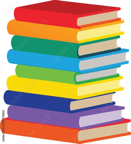Obraz Colorful stack of books for education and reading knowledge