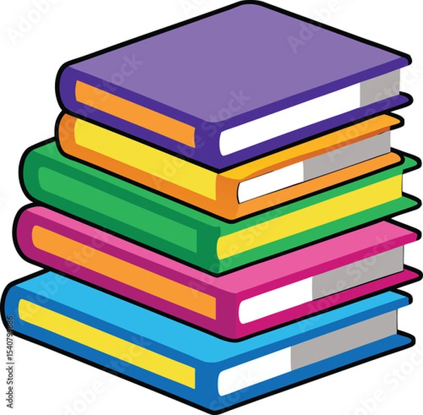 Obraz A vibrant stack of colorful books, perfect for showcasing education, learning, and the pursuit of knowledge