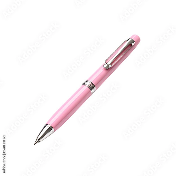 Fototapeta pink pen isolated on a transparent background, in a PNG format