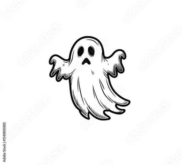 Fototapeta Ghost icon vector in black color on white background.