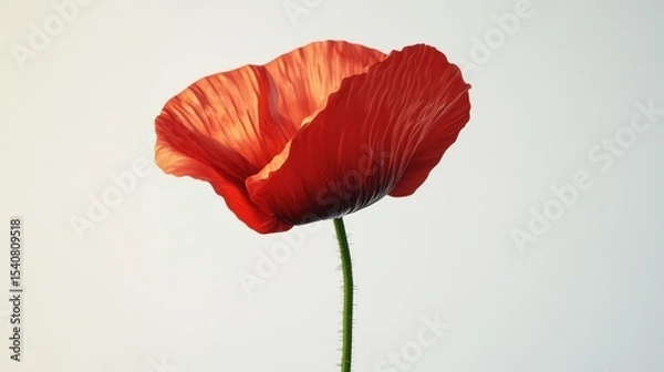 Fototapeta Single poppy against light