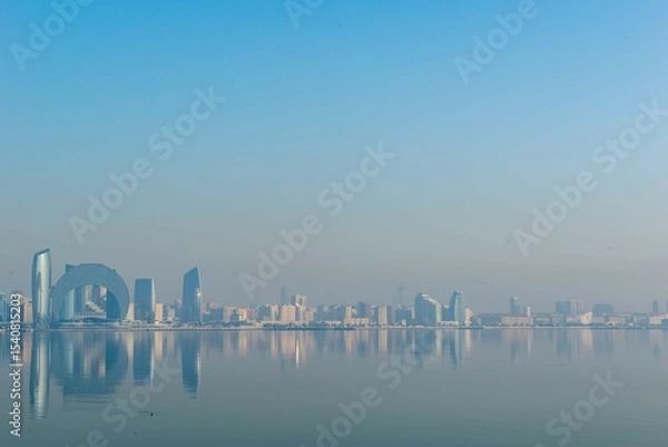 Obraz view of the city of Baku from the embankment of the seaside boulevard