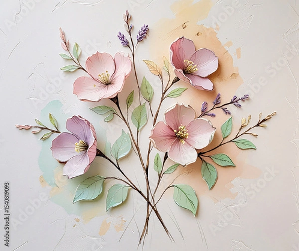 Obraz Abstract Floral Background With Flowers
