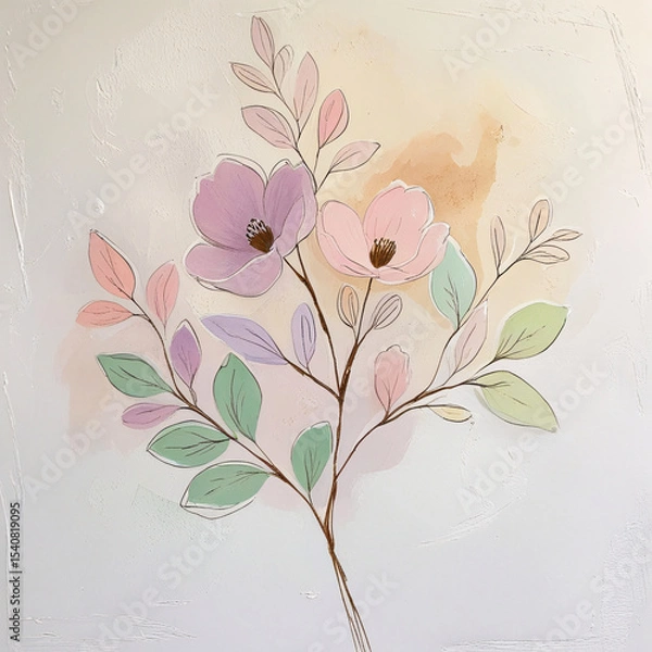Obraz Abstract Floral Background With Flowers