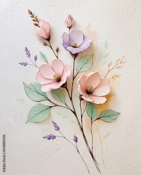 Obraz Abstract Floral Background With Flowers