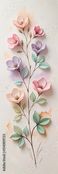 Obraz Abstract Floral Background With Flowers