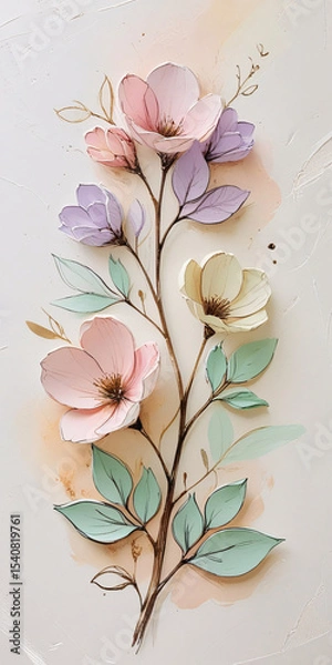 Obraz Abstract Floral Background With Flowers