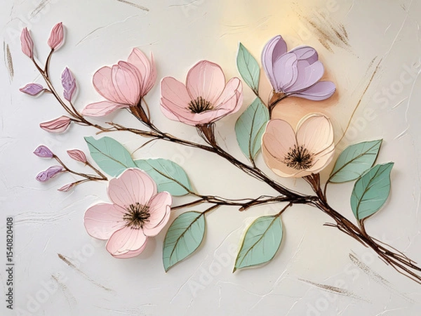 Obraz Abstract Floral Background With Flowers