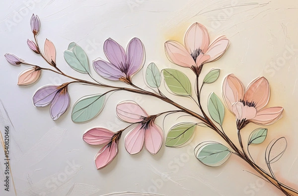 Obraz Abstract Floral Background With Flowers
